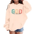 thumbnail image 1 of WOYY Toddler Girls Graphic Hoodie God Print Hooded Sweatshirt Casual Sport Pullover Top, 1 of 3