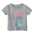 thumbnail image 1 of WOYY Toddler Girls Cartoon Dinosaur T-Shirt Short Sleeve Round Neck T Shirt Casual Tee, 1 of 3
