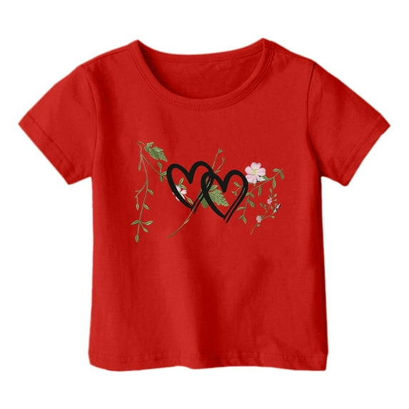 WOYY Toddler Girls Graphic T-Shirt Short Sleeve Round Neck T Shirt Summer Casual Tshirt