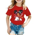 thumbnail image 1 of WOYY Toddler Girls Cartoon Print Short Sleeve T-Shirt Cotton Crew Neck T Shirt, Sizes 3-14, 1 of 4