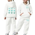 thumbnail image 1 of WOYY Toddler Girls Hearts Print Hoodie and Jogger Sweatpants Set 2Pcs Outfits, Sizes 2-3T, 1 of 6