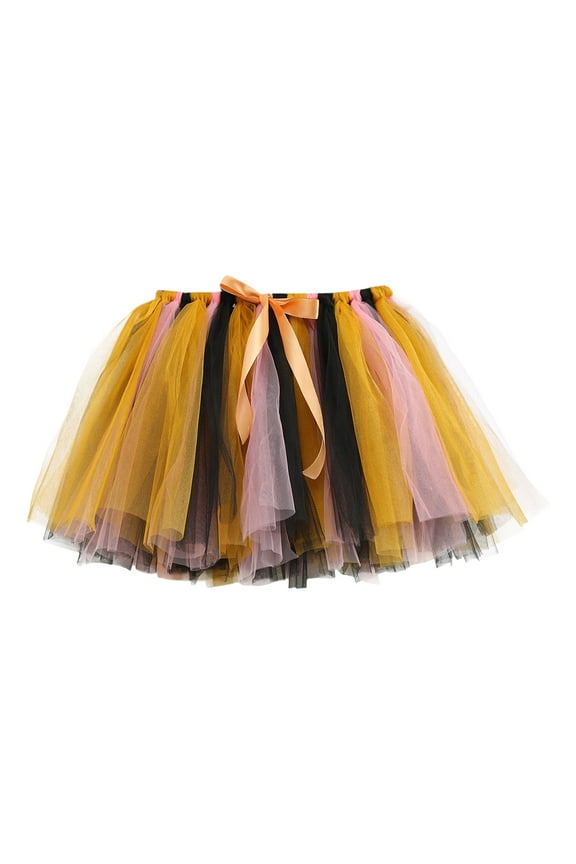 Toddler Girls Holiday Party Tulle Skirt Dance Performance Tutu Skirt, Sizes 2-12