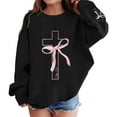 thumbnail image 1 of WOYY Toddler Girls' Hoodie Bow Print Loose Soft Pullover Hooded Sweatshirt, Sizes 3-4T, 1 of 3