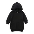 thumbnail image 1 of WOYY Toddler Girls Hoodie Dress Casual Solid Long Sleeve Hooded Sweatshirt, Sizes 2-3T, 1 of 2