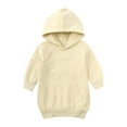 thumbnail image 1 of WOYY Toddler Girls Hoodie Dress Casual Solid Long Sleeve Hooded Sweatshirt, Sizes 3-4T, 1 of 2