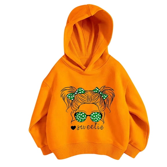 WOYY Toddler Girls Hoodie Figure Print Hooded Sweatshirt with Long Sleeves, Sizes 3-4T