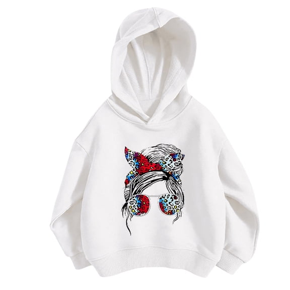 WOYY Toddler Girls Hoodie Figure Print Hooded Sweatshirt with Long Sleeves, Sizes 3-4T