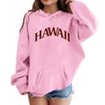thumbnail image 1 of WOYY Toddler Girls' Hoodie Hawaii Print Pullover Hooded Sweatshirt with Pocket, Sizes 3-4T, 1 of 3