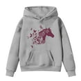 thumbnail image 1 of WOYY Toddler Girls Hoodie Kids Horse Print Hooded Sweatshirt Long Sleeved Pullover Top, 1 of 1