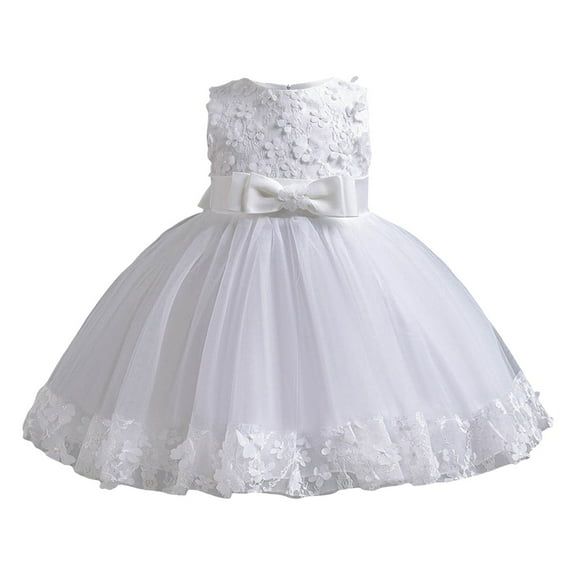WOYY Toddler Girls Lace Mesh Birthday Wedding Party Dress Pageant Gown, Sizes 1-9