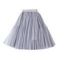 thumbnail image 1 of WOYY Toddler Girls Layered Tulle Skirt Elegant Solid Long Mesh Tutu Skirt, Sizes 4-5, 1 of 6