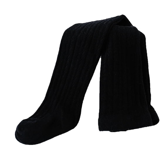 WOYY Toddler Girls Leggings Fall Winter Ribbed Knit Stretch Pantyhose Girl Casual Black Tights