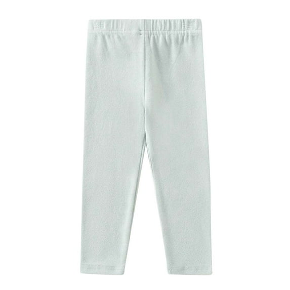 WOYY Toddler Girls Leggings Ribbed Cotton Solid Tights Elastic Waist Breathable Pants
