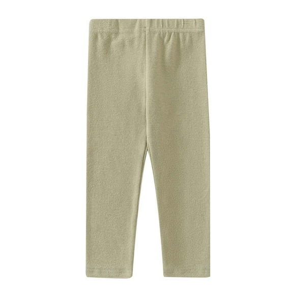 WOYY Toddler Girls Leggings Ribbed Cotton Solid Tights Elastic Waist Breathable Pants