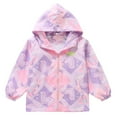 thumbnail image 1 of WOYY Toddler Girls Lightweight Windbreaker Sun Protection Breathable Zip Up Hooded Jacket Coat, Sizes 3-10, 1 of 5
