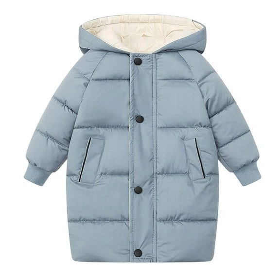 WOYY Toddler Girls Long Down Coat Warm Winter Padded Jacket Puffer Outerwear, Sizes 4-5T