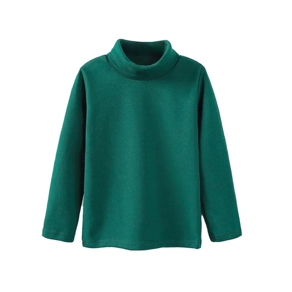 WOYY Toddler Girls Long Sleeve Turtleneck T-Shirt Kids Layering Shirt Thermal Undershirt
