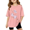 thumbnail image 1 of WOYY Toddler Girls Loose Short Sleeve T Shirt Butterfly Print Casual Summer T-Shirt, Sizes 3-13, 1 of 5