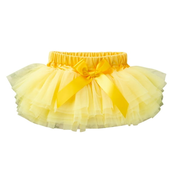 WOYY Toddler Girls Mesh Tutu Skirt Baby Bowknot Party Ballet Dance Skirt, Sizes 0-24M