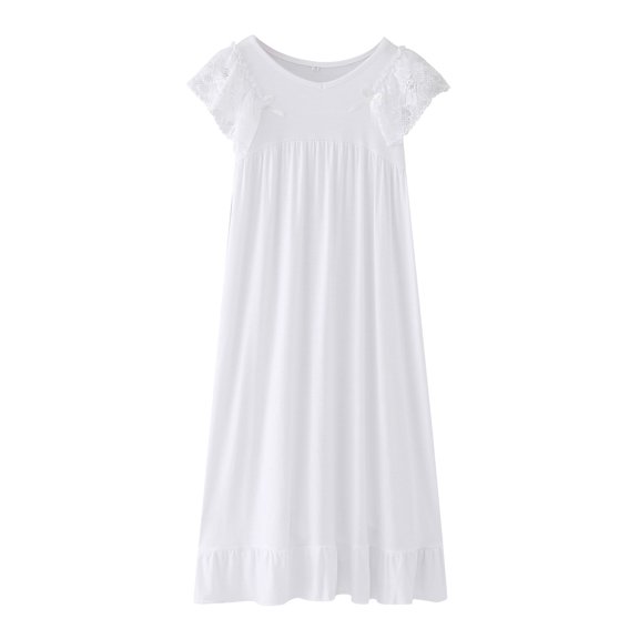 WOYY Toddler Girls Nightdress Lace Sleeveless Ruffle Nightgown Sleepwear, Sizes 4-5 Years