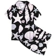 thumbnail image 1 of WOYY Toddler Girls Outfit Sets Cute Ocean Print Short Sleeve Top Shorts Sleepwear, Sizes 2-3T, 1 of 3