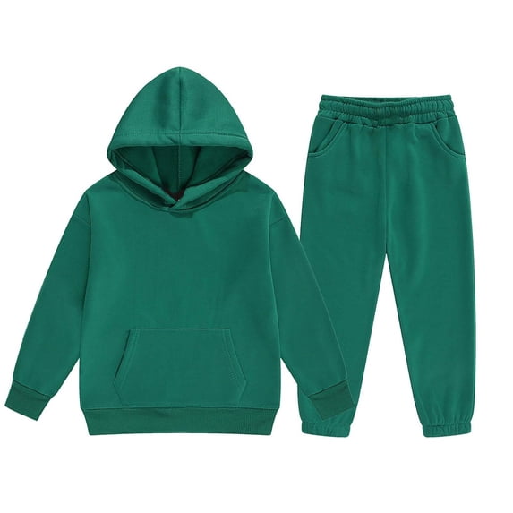 WOYY Toddler Girls Outfits Casual Sports Solid Pullover Hoodie Sweatpants Set, Size 2-13