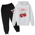 thumbnail image 1 of WOYY Toddler Girls Outfits Cherry Print Hoodie Jogger Sweatpants Sweat Suit, Sizes 3-4T, 1 of 2