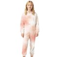 thumbnail image 1 of WOYY Toddler Girls Outfits Flannel Union Suit Sleepwear Set Tie Dyed Hooded Jumpsuit, Sizes 2-3T, 1 of 5