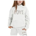 thumbnail image 1 of WOYY Toddler Girls Outfits Letter Print Long Sleeve Hoodie Joggers Set, Sizes 4-5T, 1 of 3