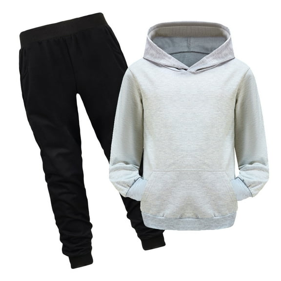 WOYY Toddler Girls Outfits Solid Casual Unisex Hoodie Sweatpants Sweatsuit, Sizes 4-5T