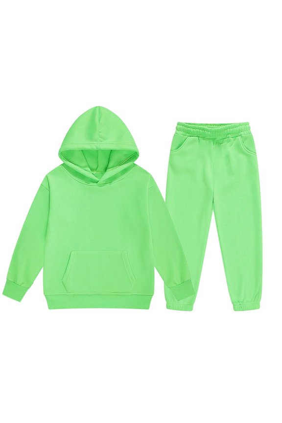 Toddler Girls Outfits Solid Color Long Sleeve Hoodie Sweatpants Set, Sizes 2-3T