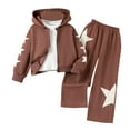 thumbnail image 1 of WOYY Toddler Girls Outfits Star Print Zip Up Hoodie Sweatpants Tracksuit, Sizes 2-3T, 1 of 8