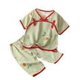 thumbnail image 1 of WOYY Toddler Girls Pajama Set Chinese Hanfu-Style Sleepwear Cotton Homewear, Sizes 6-18M, 1 of 3