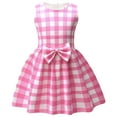 thumbnail image 1 of WOYY Toddler Girls Plaid Dress Sleeveless Bow Casual Dress Children's Summer Sundress, 1 of 4