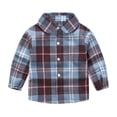 thumbnail image 1 of WOYY Toddler Girls Plaid Long Sleeve Shirt Unisex Casual Button Down Shirt, Sizes 1-6, 1 of 3