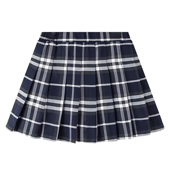 WOYY Toddler Girls Plaid Pleated Skirt School Preppy Style Short Skirt, Sizes 2-12