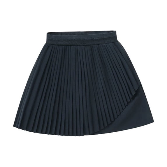 WOYY Toddler Girls Pleated Uniform Skirt with Built-In Shorts Casual Athletic Tennis Skorts, Navy