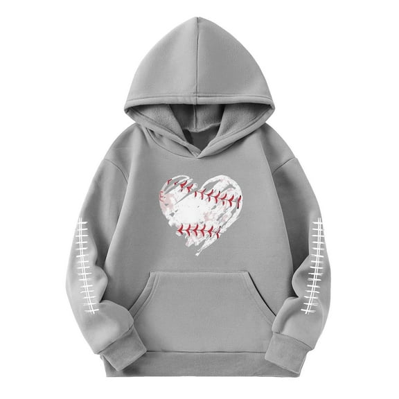 WOYY Toddler Girls Pullover Hoodie Casual Hooded Sweatshirt with Baseball Print