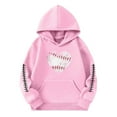 thumbnail image 1 of WOYY Toddler Girls Pullover Hoodie Casual Hooded Sweatshirt with Baseball Print, 1 of 3