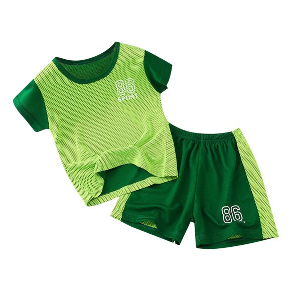 WOYY Toddler Girls Quick Drying Sports Tracksuit Short Sleeve T-Shirt Shorts Outfits, Sizes 2-3T