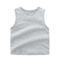 thumbnail image 1 of WOYY Toddler Girls Racerback Tank Top Soild Sleeveless Sports Dance Top, Grey, 1 of 2