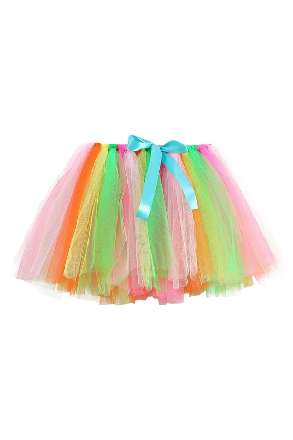 Toddler Girls Carnival Tutu Skirt Rainbow Ballet Dance Tulle Skirt for Kids, Sizes 2-4