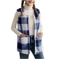 thumbnail image 1 of WOYY Toddler Girls Reversible Vest Plaid Sleeveless Jacket with Pocket, Sizes 3-4T, 1 of 8