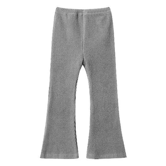 WOYY Toddler Girls Ribbed Flare Pants Casual Stretch Flared Leggings for Kids, Sizes 3-4T