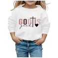thumbnail image 1 of WOYY Toddler Girls Round Neck Sweatshirt Letter Print Casual Pullover Top, Sizes 3-4T, 1 of 3