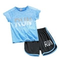 thumbnail image 1 of WOYY Toddler Girls Running Outfits Short Sleeve T-Shirt Shorts Set Activewear, Sizes 2-3T, 1 of 2
