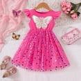thumbnail image 1 of WOYY Toddler Girls Sequins Butterfly Hearts Dress Flutter Sleeves Mesh Dress, Sizes 2-7, 1 of 6