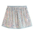 thumbnail image 1 of WOYY Toddler Girls Sequins Glitter Skirt Elastic Waist A-Line Skirt with Liner, Sizes 2-14, 1 of 8