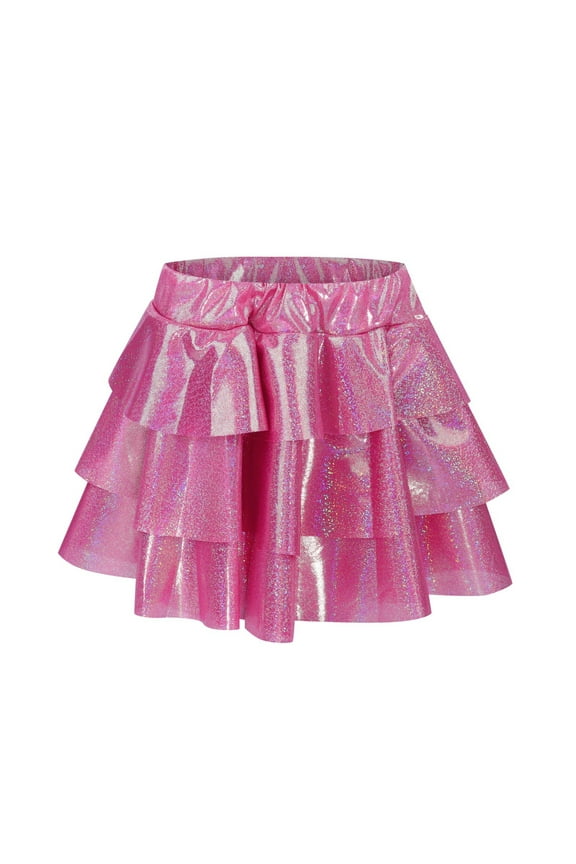 Toddler Girls Sequins Sparkly Layered Skirt Holiday Party Dance Skirt, Sizes 3-10