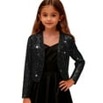 thumbnail image 1 of WOYY Toddler Girls Shiny Formal Party Blazer Glitter Dressy Cardigan Suit Jacket, Sizes 4-14, 1 of 6